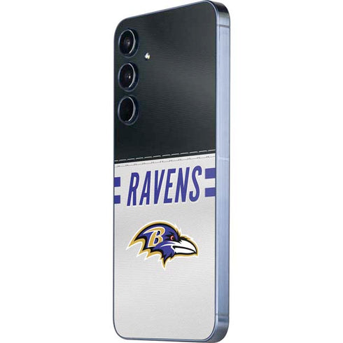 NFL Baltimore Ravens White Striped Galaxy A35 5G Skin